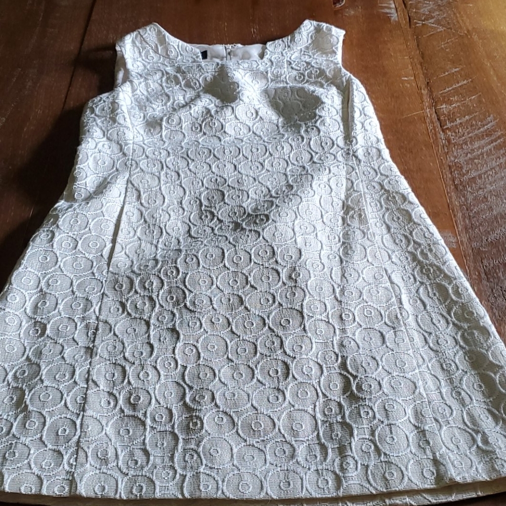 Nine West white and gold dress